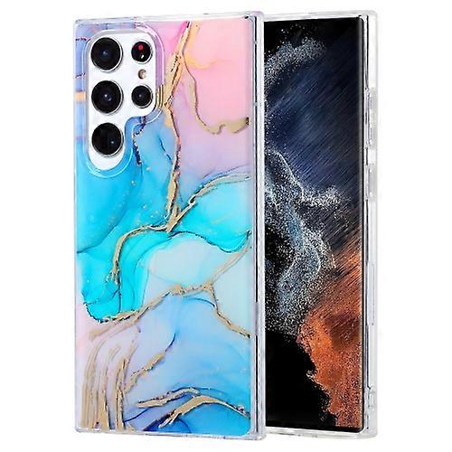 Para Samsung Galaxy S22 Ultra 5G Capa de Telefone de Mármore com Esmalte Colorido