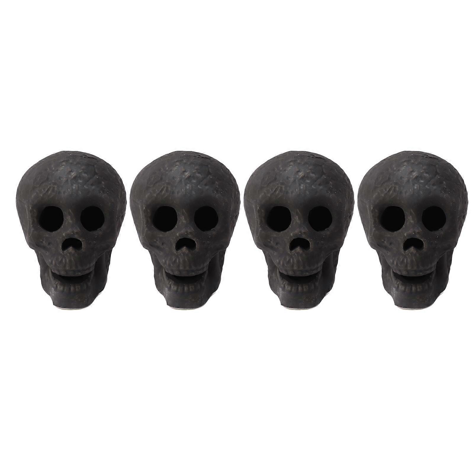 4pcs Fire Pit Skulls Ceramic Fireproof Fire Pit Skull props for Bonfire Campfire Fireplace Firepit Halloween Decor