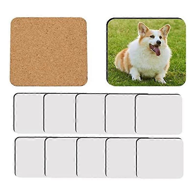 12 Pcs Sublimation Square Coaster Blanks Bulk MDF Blanks Hardboard Cork Coasters Blank MDF Cork Coasters
