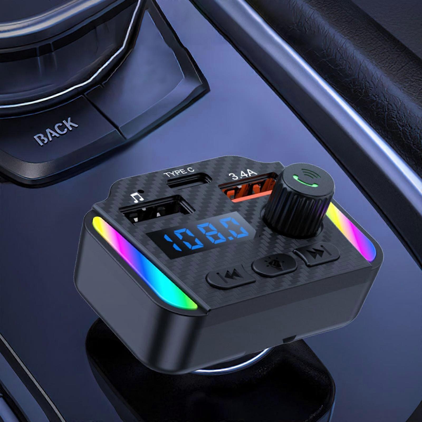Car Mp3 Seven Colours Ambient Light Car Bluetooth Hands-free AUX Audio Input Car FM Player Flye243800