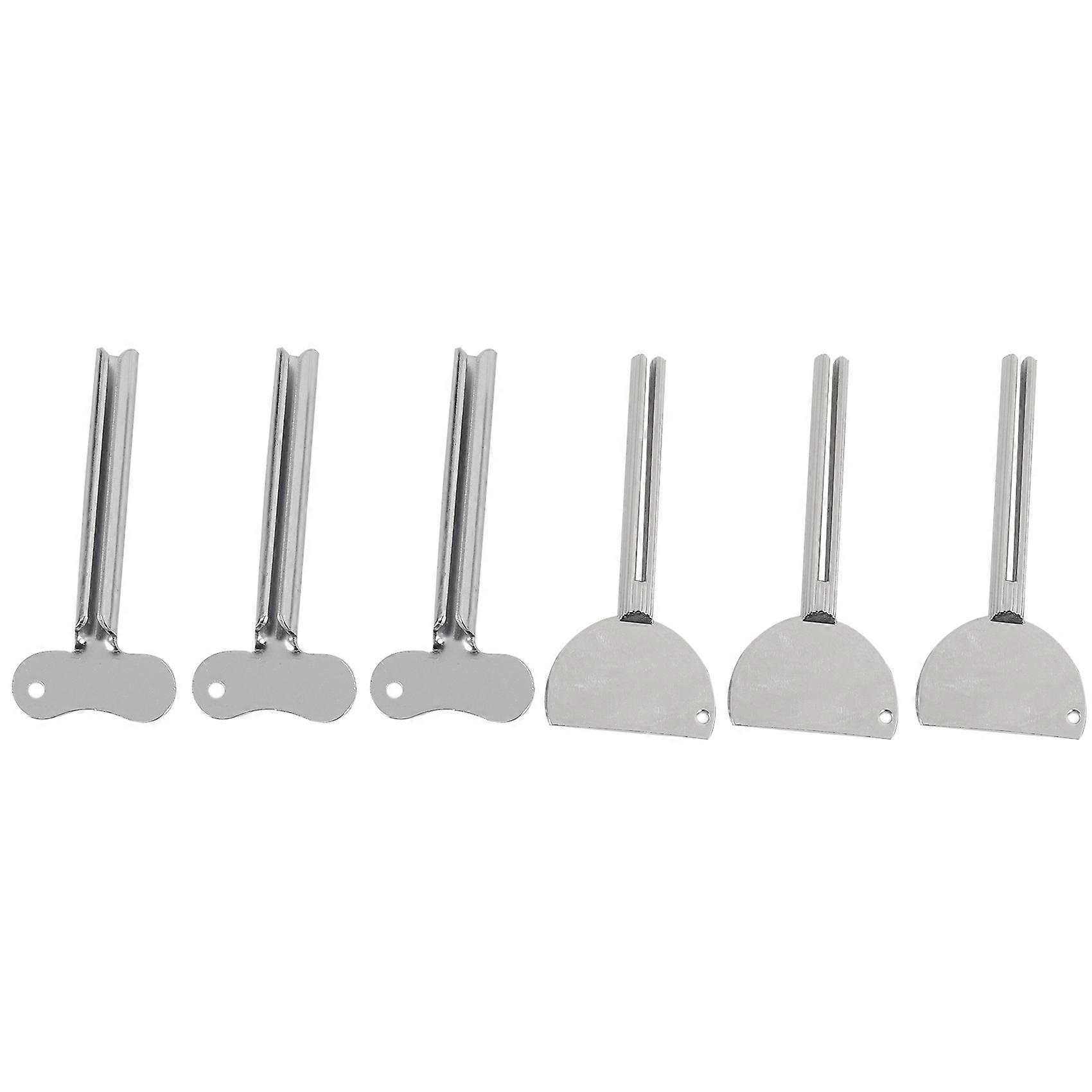 6 Pieces of Metal Toothpaste Squeezer Toothpaste Squeezer Key Roller Tube Paste Paint Squeezer Hous
