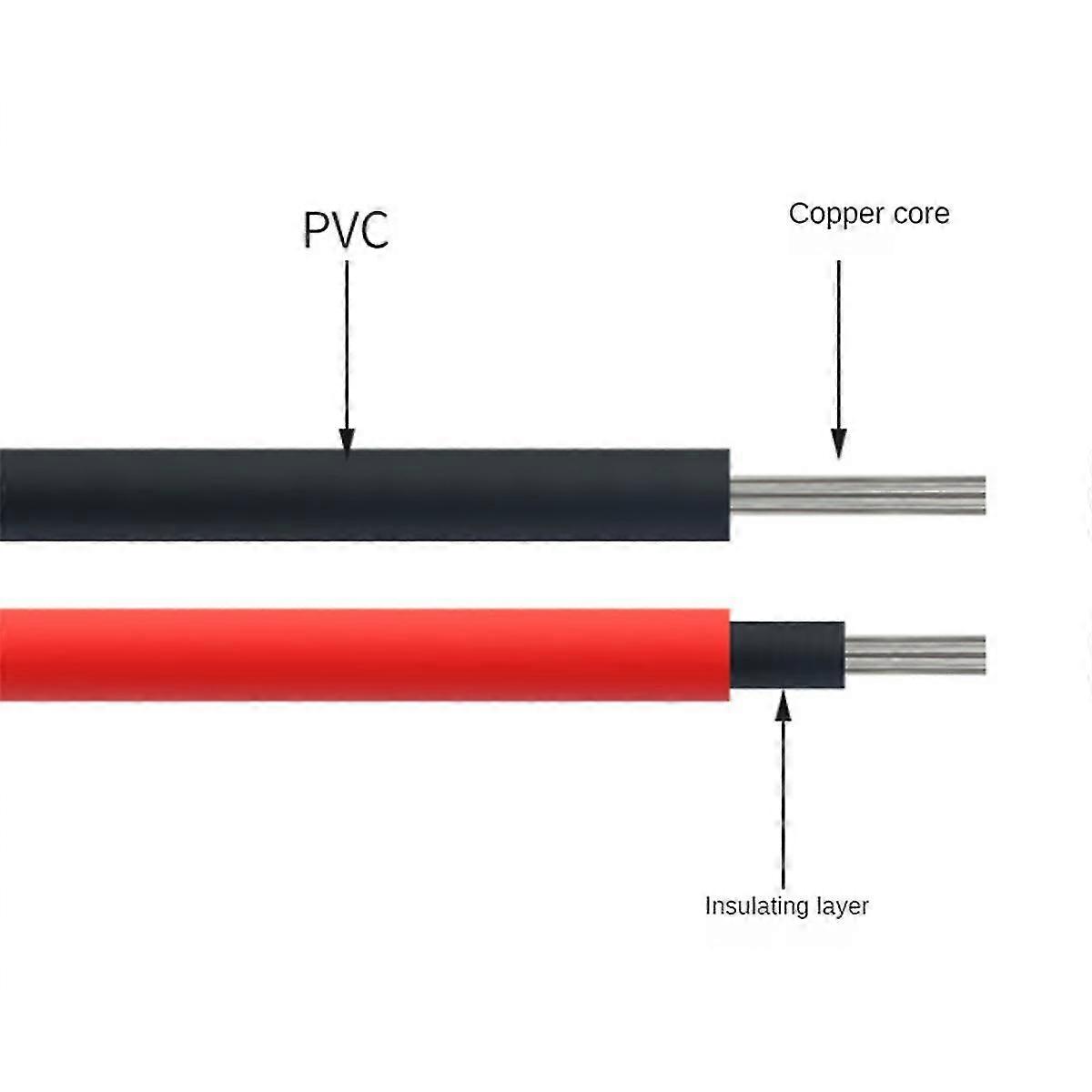 10AWG Each 10M 1X6mm 1000V 1 Core Tinned Oxygen-Free Copper Wire Photovoltaic Extension Cable