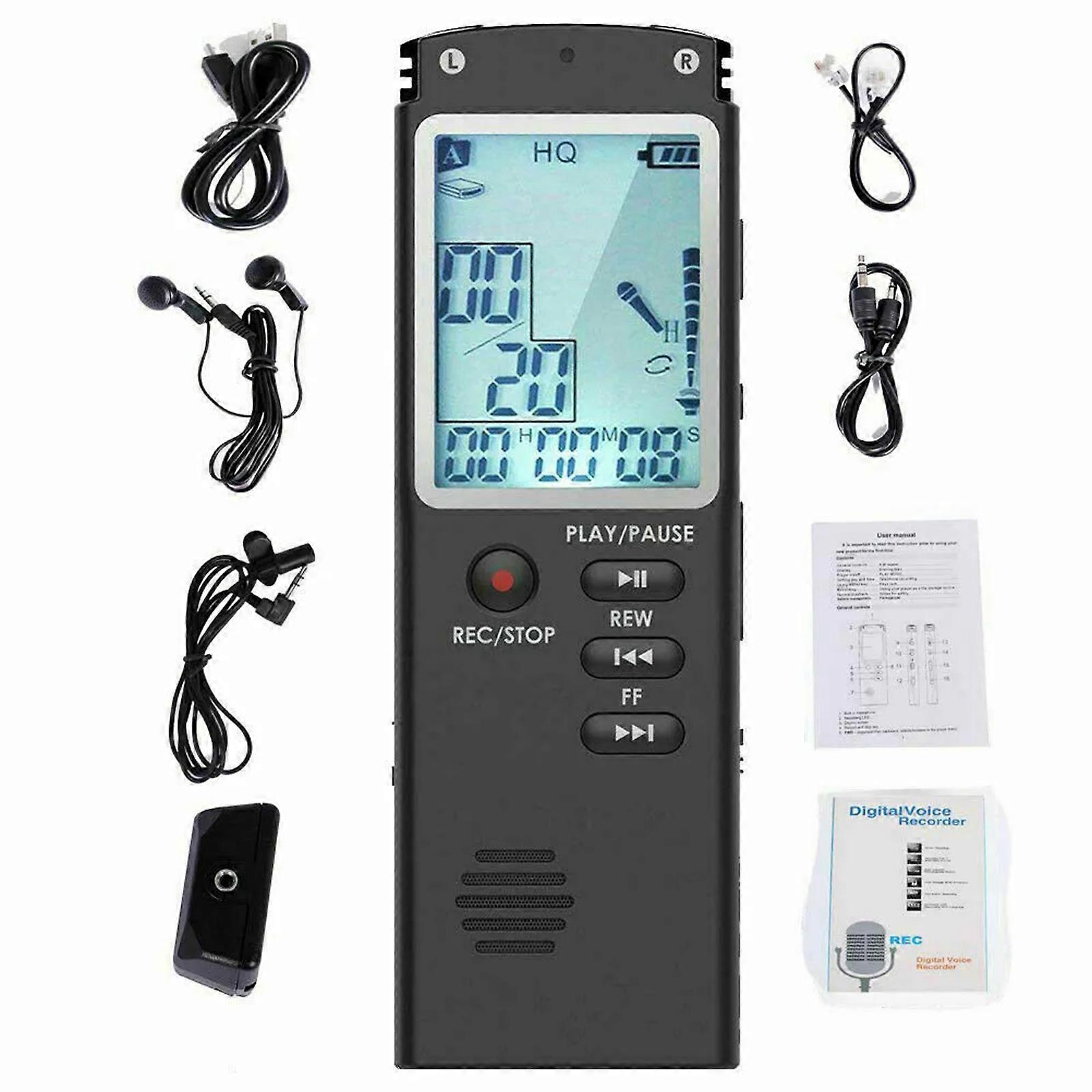 32/16/8G Mini Smart MP3 Player Voice Activated Sound Audio Recorder W/Noise Reduction