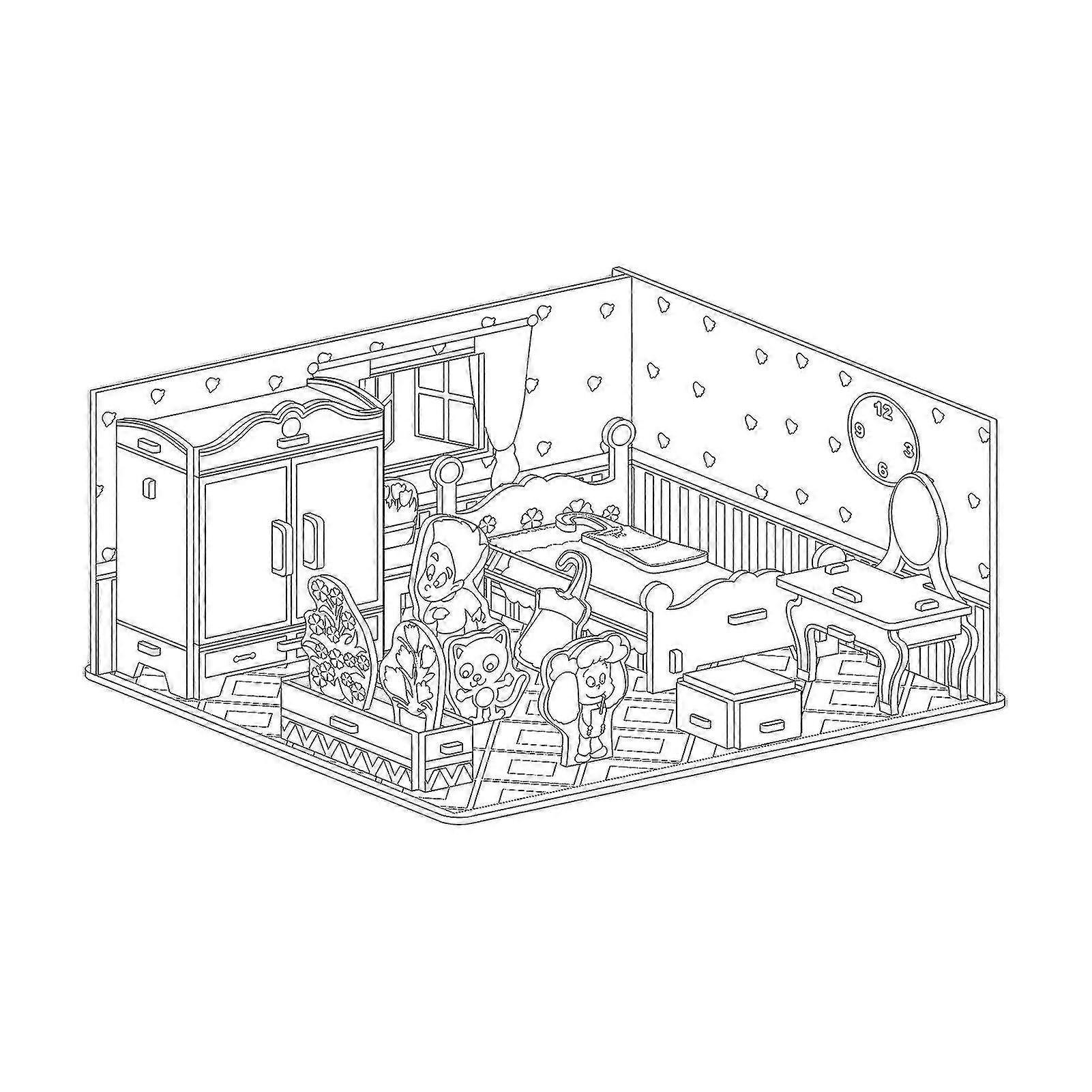 Simulation 3d Bedroom Doodle Puzzle