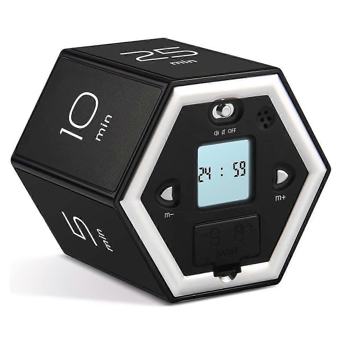Hexagon Flip Timer With Mute & Alarm Function- Kitchen Timer Easy To Use -time Management Pomodoro