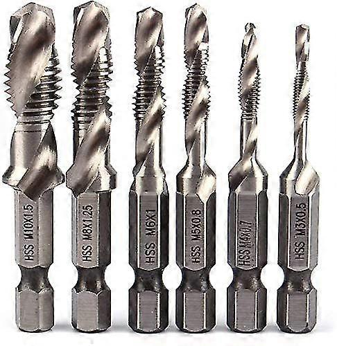 Hex Shank Drill Bits 1/4" Hss Hex Tap M3 M4 M5 M6 M8 M10 Metric Tap Drill Bits (m3+m4+m5+m6+m8+m10)