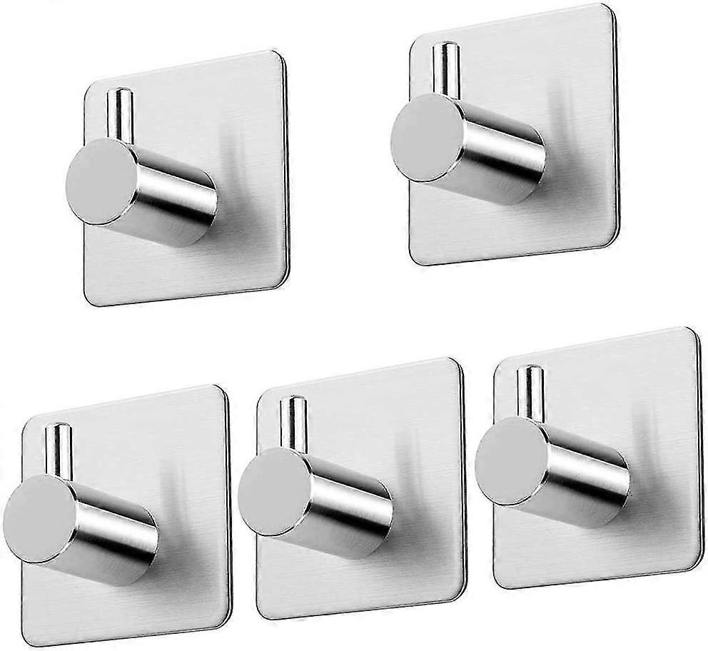 5 Piece Storage Hook Adhesive Hooks, Stainless Steel Hooks