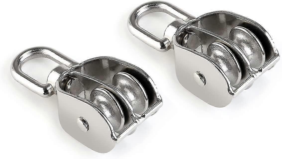 Double Pulley Block Stainless Steel 304 Double Swivel Pulley Block2pcs)