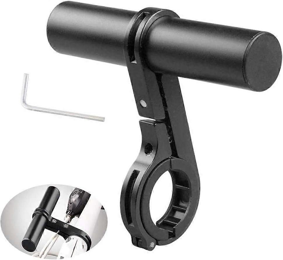 MUJIXI 10cm Bike Handlebar Extension Extension Handlebar Bracket Single Clamp Extension Mount Bracket for Bike LED Light, GPS, Phone, Speedometer Blac