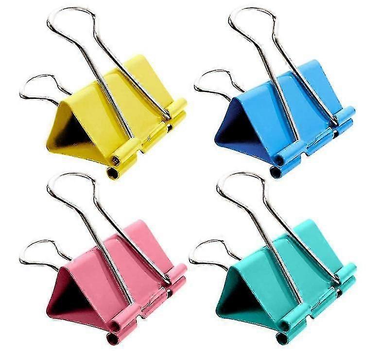 Binder Clips Metal Foldback Clips Assorted Colours Clamps Paper Clips