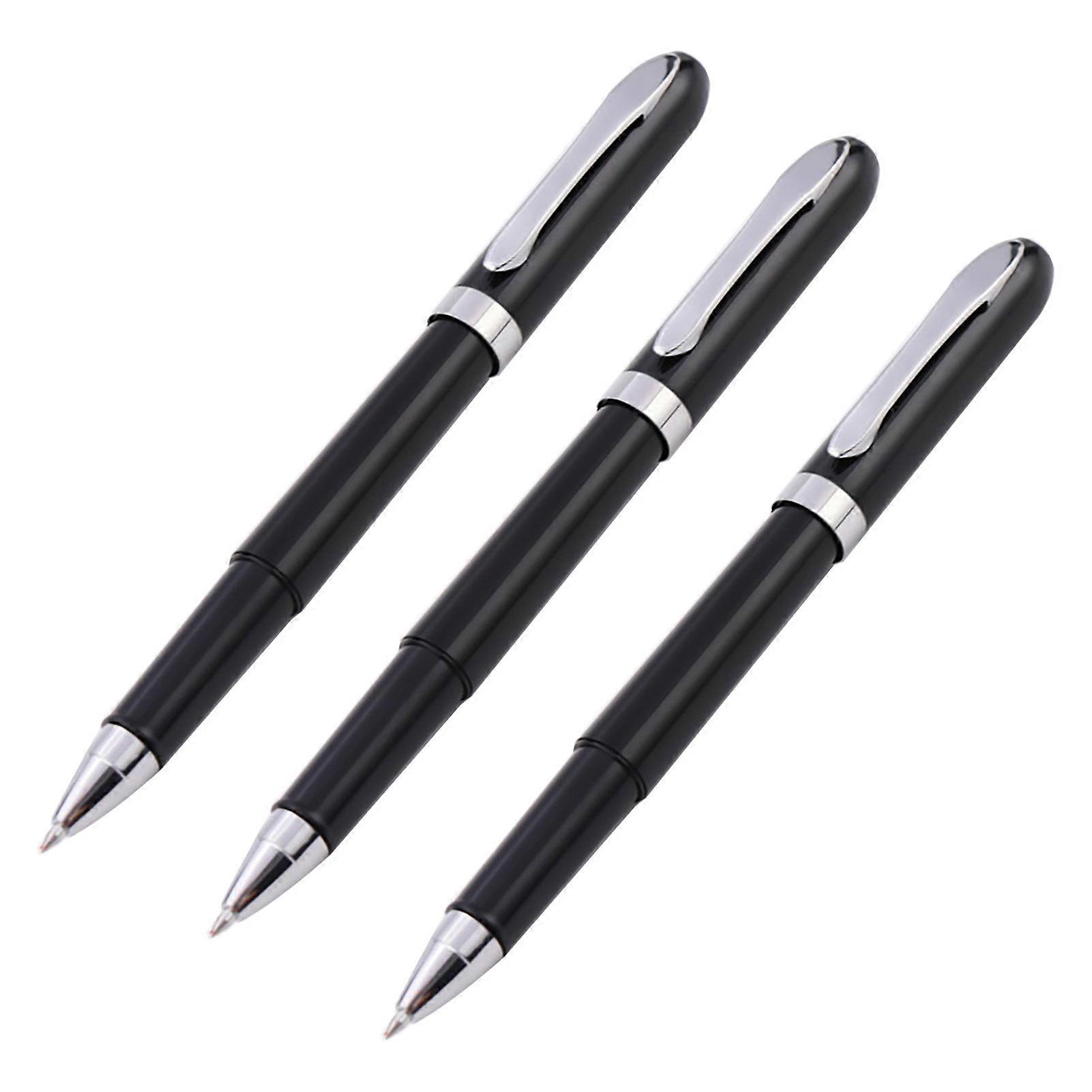 Erasable Gel Pen 0.5mm Black Ink Retractable Click Pen Smooth Writing No Smudge Black Matte Shell Student Pen