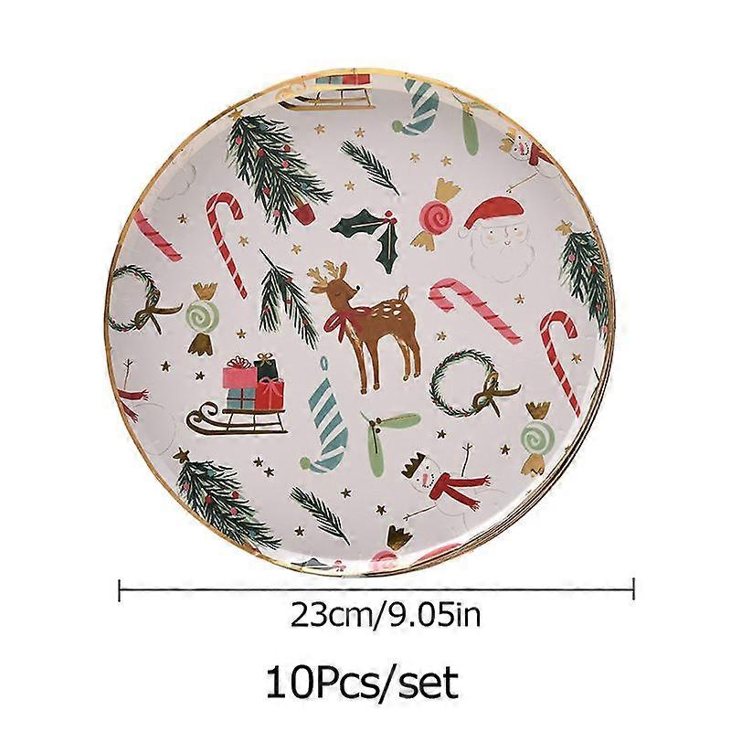 10pcs/Pack Ornament Home Theme Party Tableware Cartoon Pattern Dessert Cake Decorative