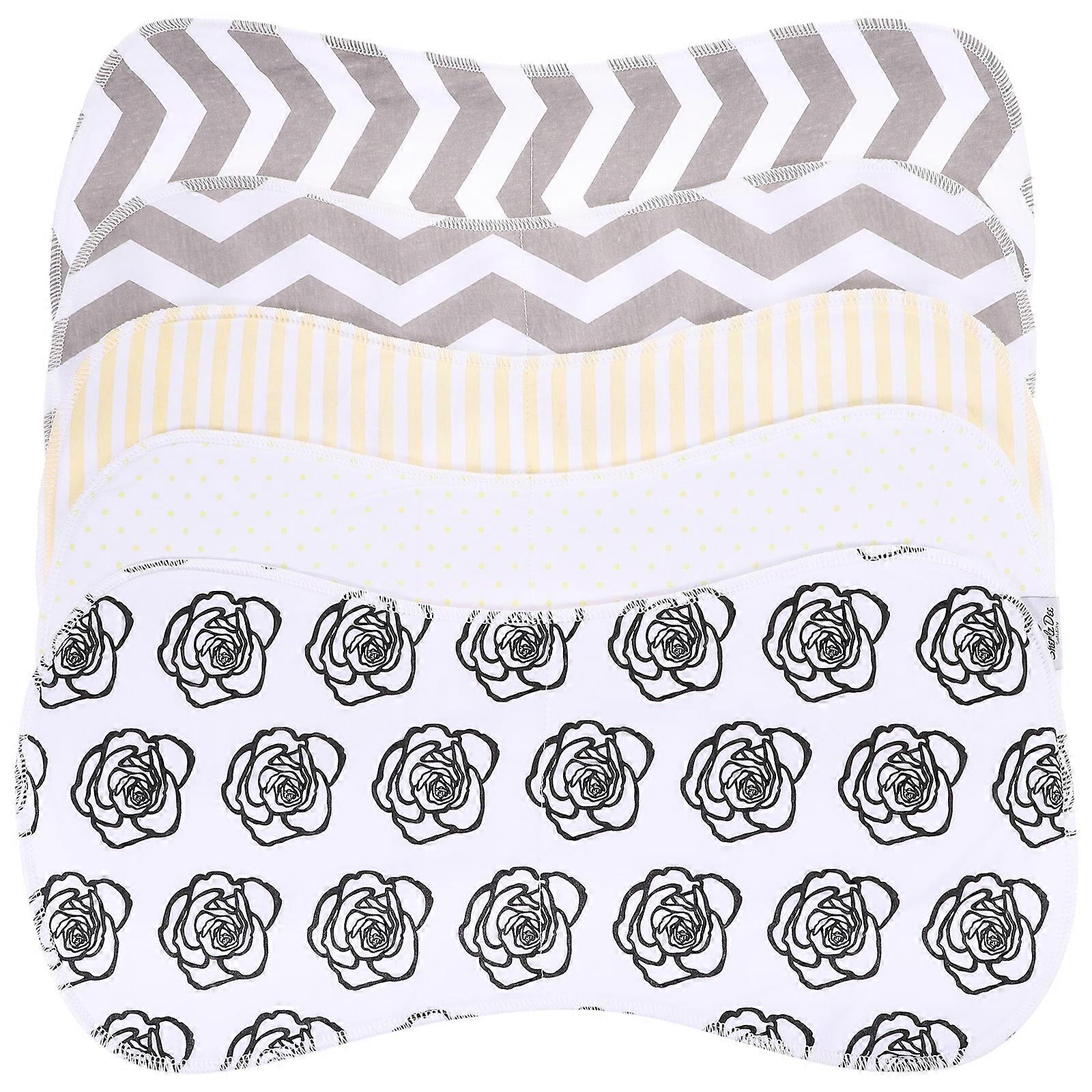 5pcs Cotton Baby Burp Cloths Double Layered Burping Cloths Absorbent Burping Cloth Random Pattern