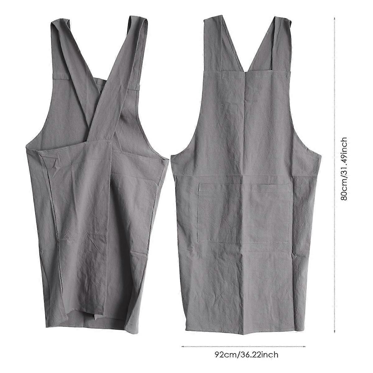 Linen Back Cooking Apron Suitable for Ladies and Men with Pockets Cute Suitable for Baking Kitchen