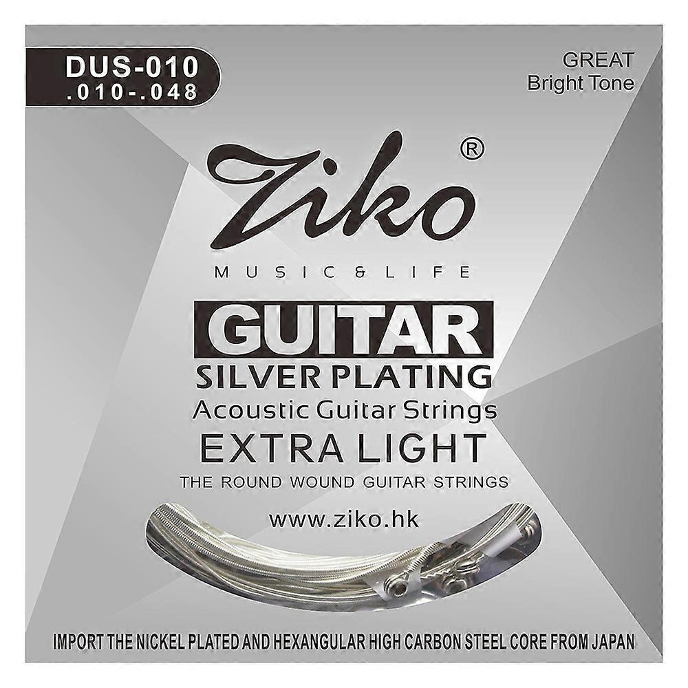 Series Acoustic Guitar Strings Hexagon Carbon Steel Core Silver Plating Wound -010