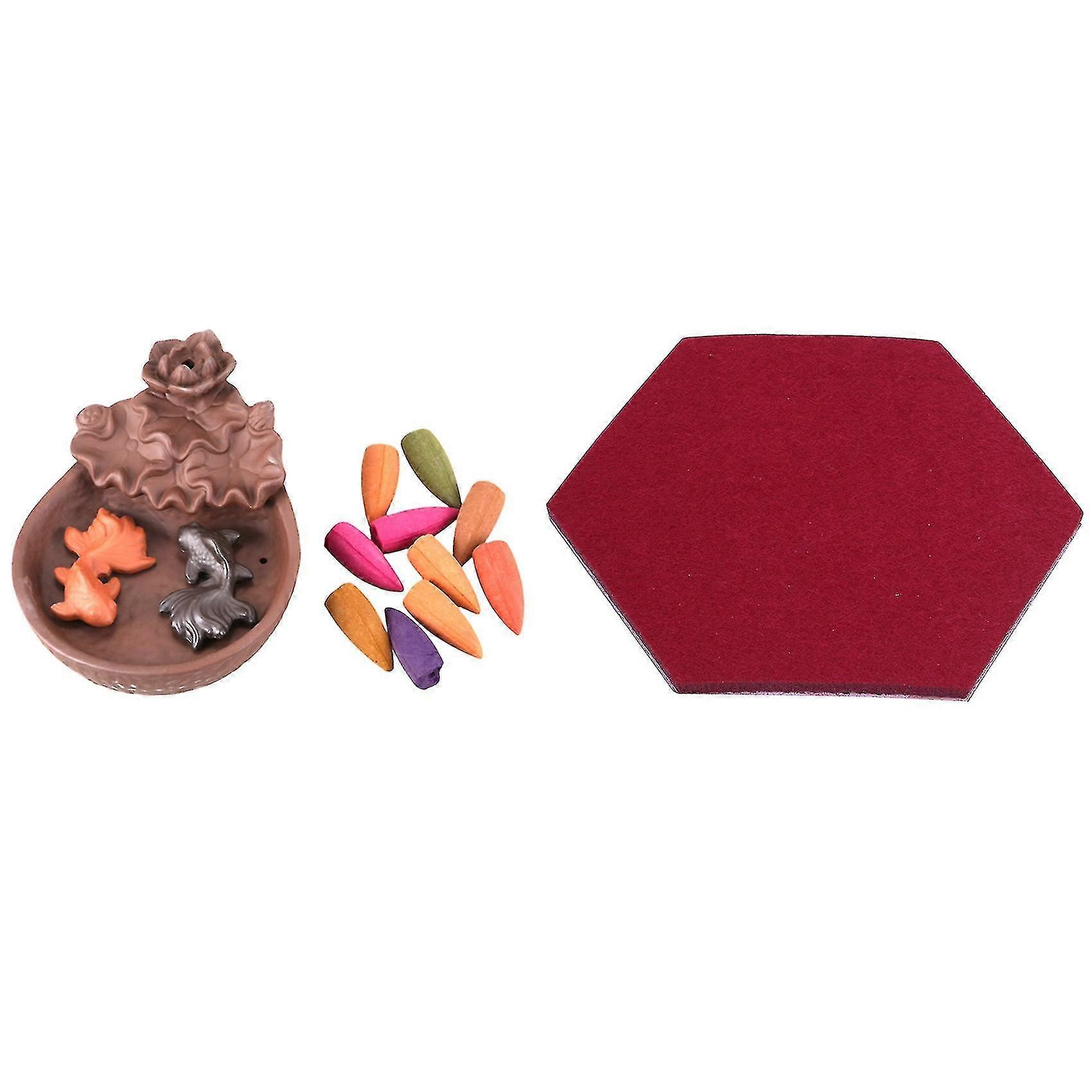 Koi Fish Good Luck Incense Smoke Backflow Incense Burner Ceramic