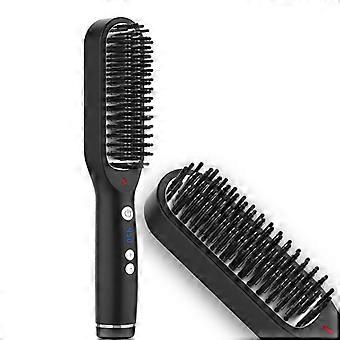 Mini Cordless Straight Hair Brush USB Charged Portable Straight Hair Comb Schwarz 22cm * 3cm * 2cm