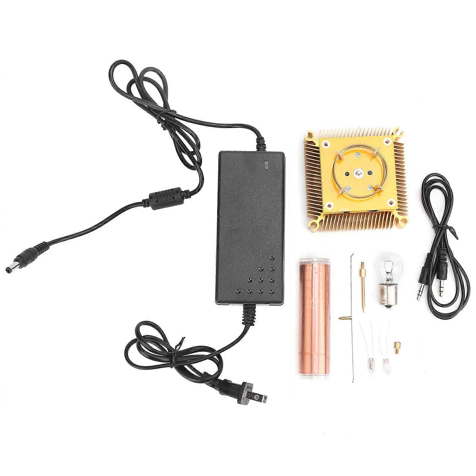 Music Coils Brass Golden Experiment Module with Light CPU Radiator Base 100?240VUS Plug