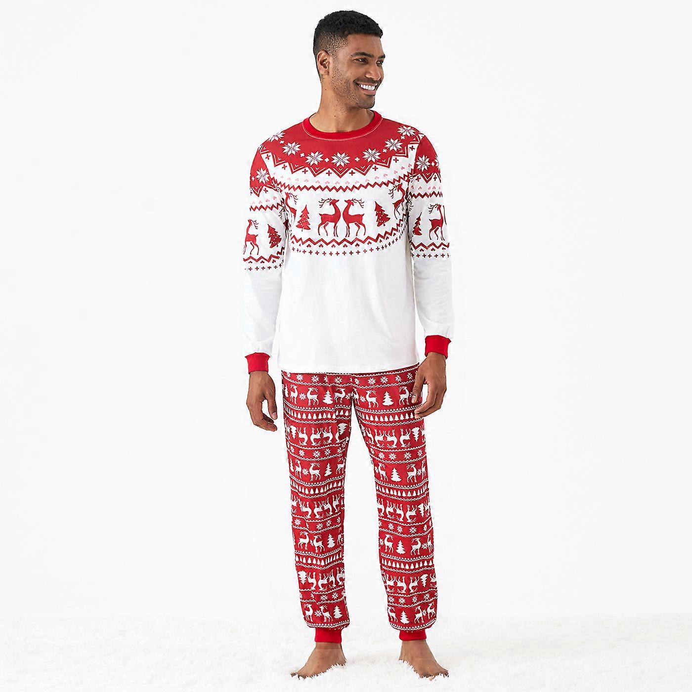 PatPat Christmas Reindeer and Snowflake Print Family Matching Pajamas Sets (Flame Resistant)