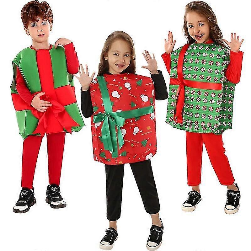 2023 Nyår Cosplay Flickor Söt Xmas Presentförpackning Maskeradkläder Pojkar Unisex Julklapp Barn Kostym G