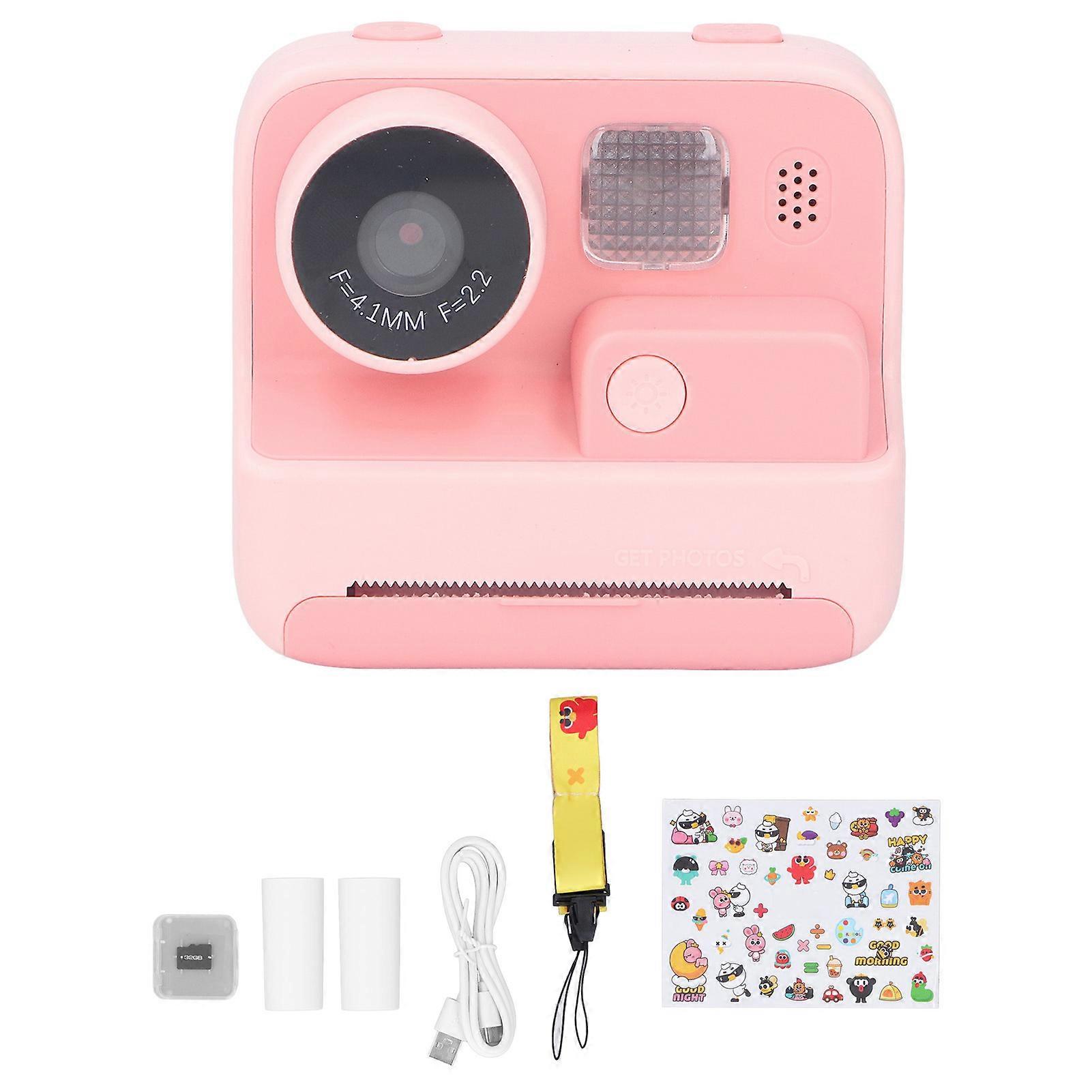 K27 Kids Instant Camera Front Rear Dual Lens Selfie Video Paper Instant Print Camera with Lanyard