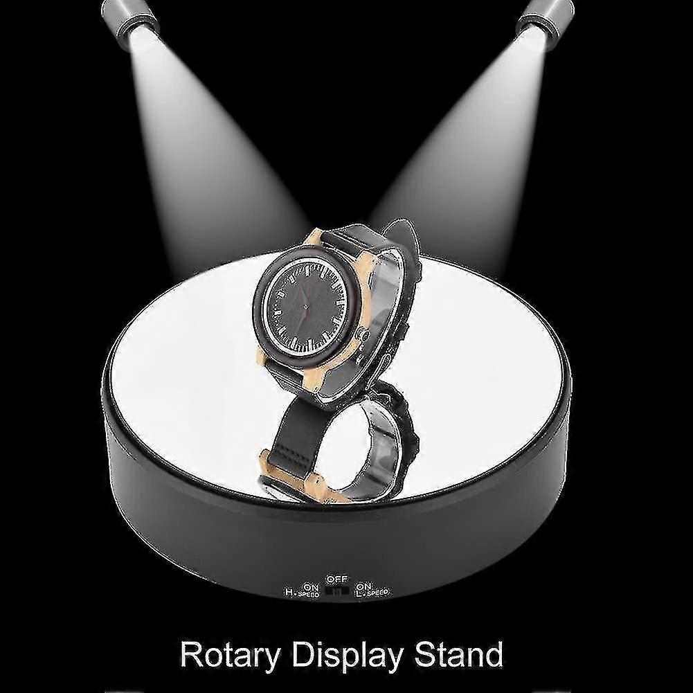 360  Rotating Jewelry Display Stand, Electric Turntable Round Tray Adjustable Speed Rotary Stand
