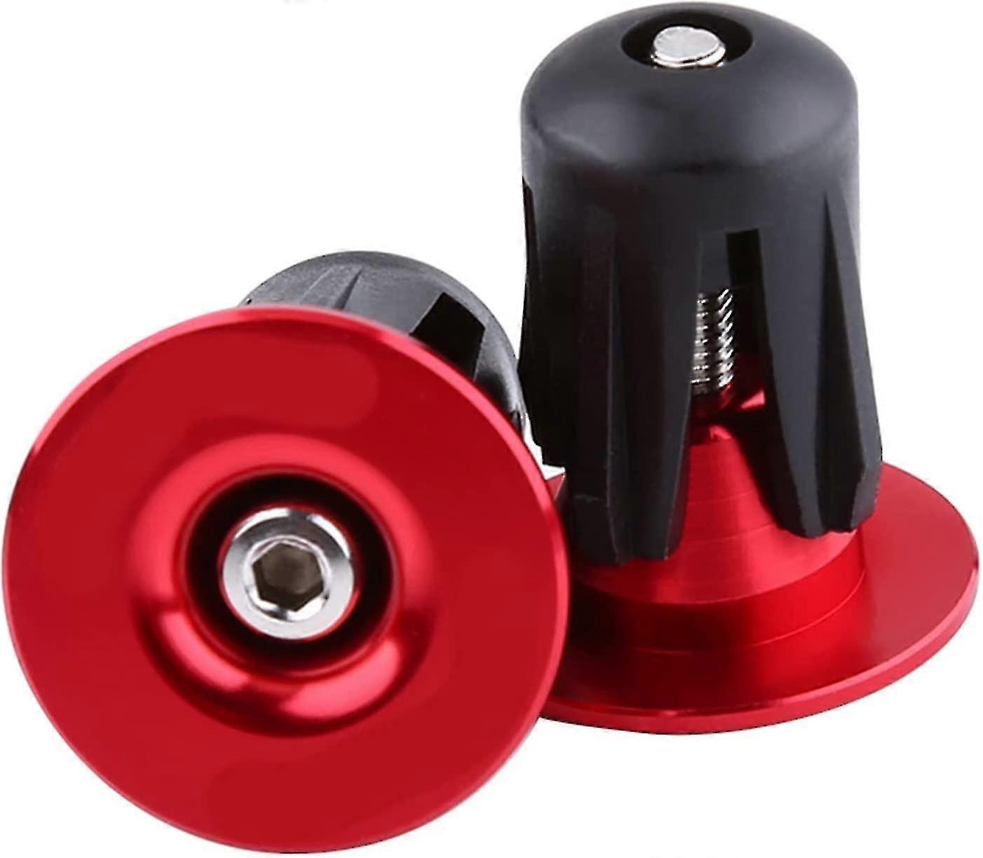 自転車ハンドルバーステムグリップエンドプラグロッドエンドプラグは、ほとんどの自転車ロード自転車(ブラックレッド)(2個入り)にフィット