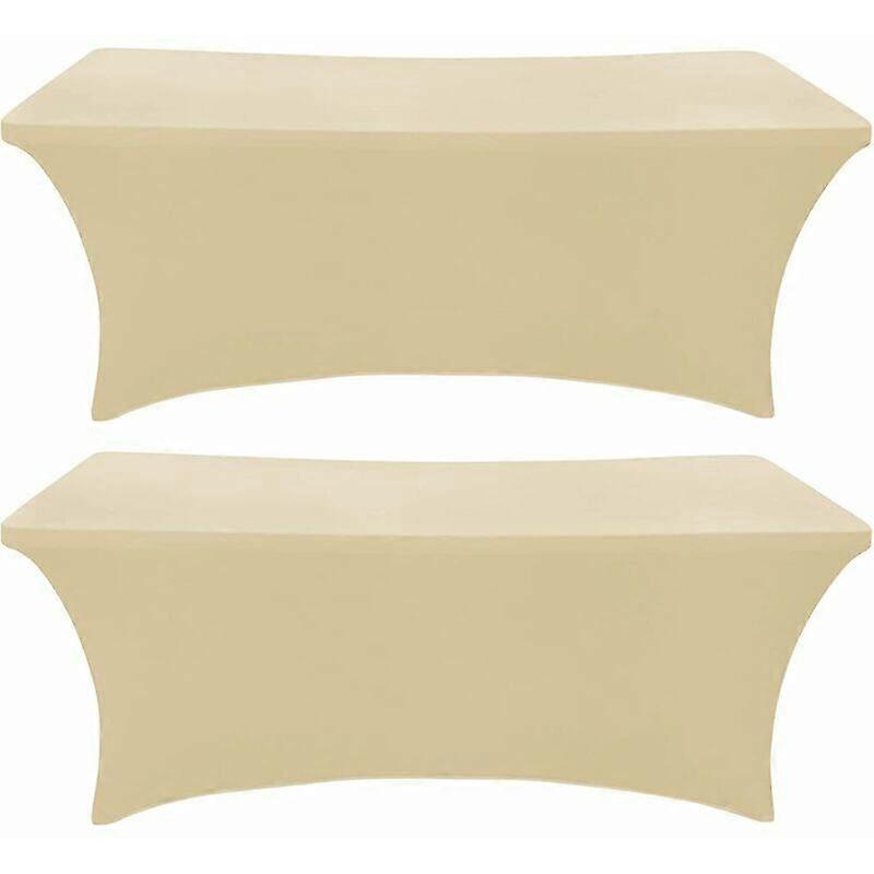 Garden Furniture Cover -2 Pack, 183CM Spandex Table Cover Rectangular Fitted Tablecloth Stretch Lycra Fabric Wrinkle Resistant Tablecloth for Party Dj