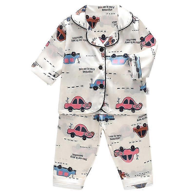 Gutter og jenter 0-4 år gammel pyjamas sett silke langermede bukser pyjamas sett hjemmebruk y