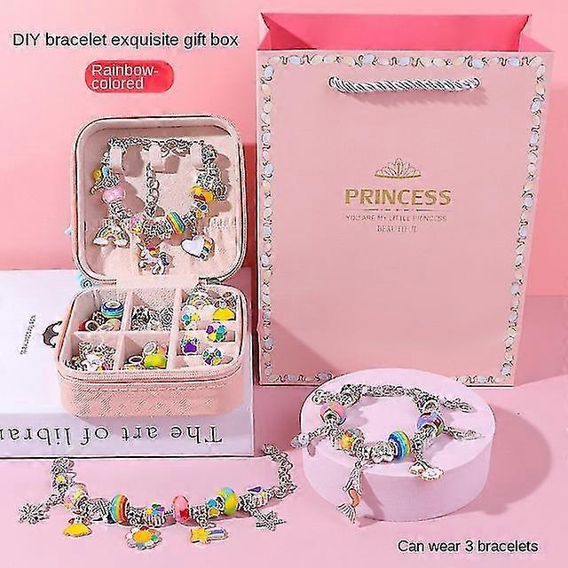 Set di perline fai-da-te con scatola Stora per ragazze perline acriliche lar hole gioielli fai da te Ma Kit