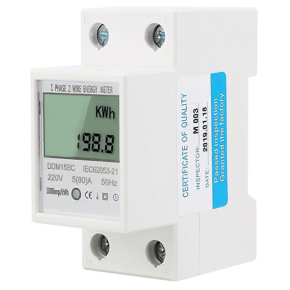 5-80A DDM15SC LCD Digital Display Single Phase Din Rail Electronic Energy KWh Meter