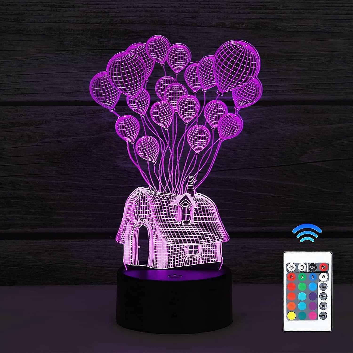 3d Night Light Kids, 3d Illusion Lamp 16 Colors Change With Remote Control
