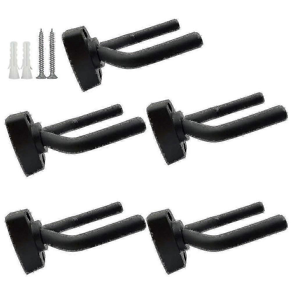 Gitarrhängare Väggmonterad Display, Svart 5-Pack med Skruvar - Passar Gitarrer (Xinhan)