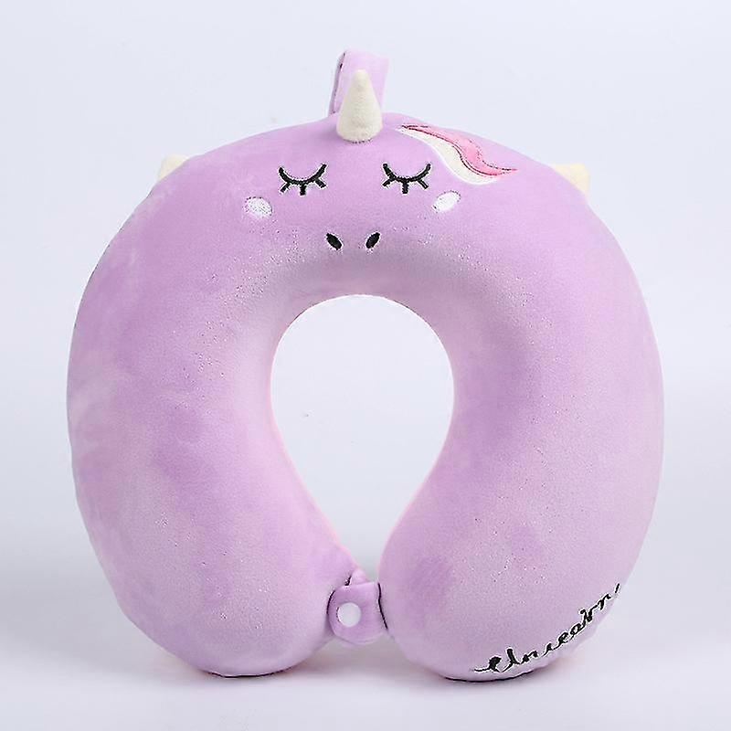 Kids Travel Pillow, Unicorn Travel Neck Pillow With Snap U-Shaped Pillow