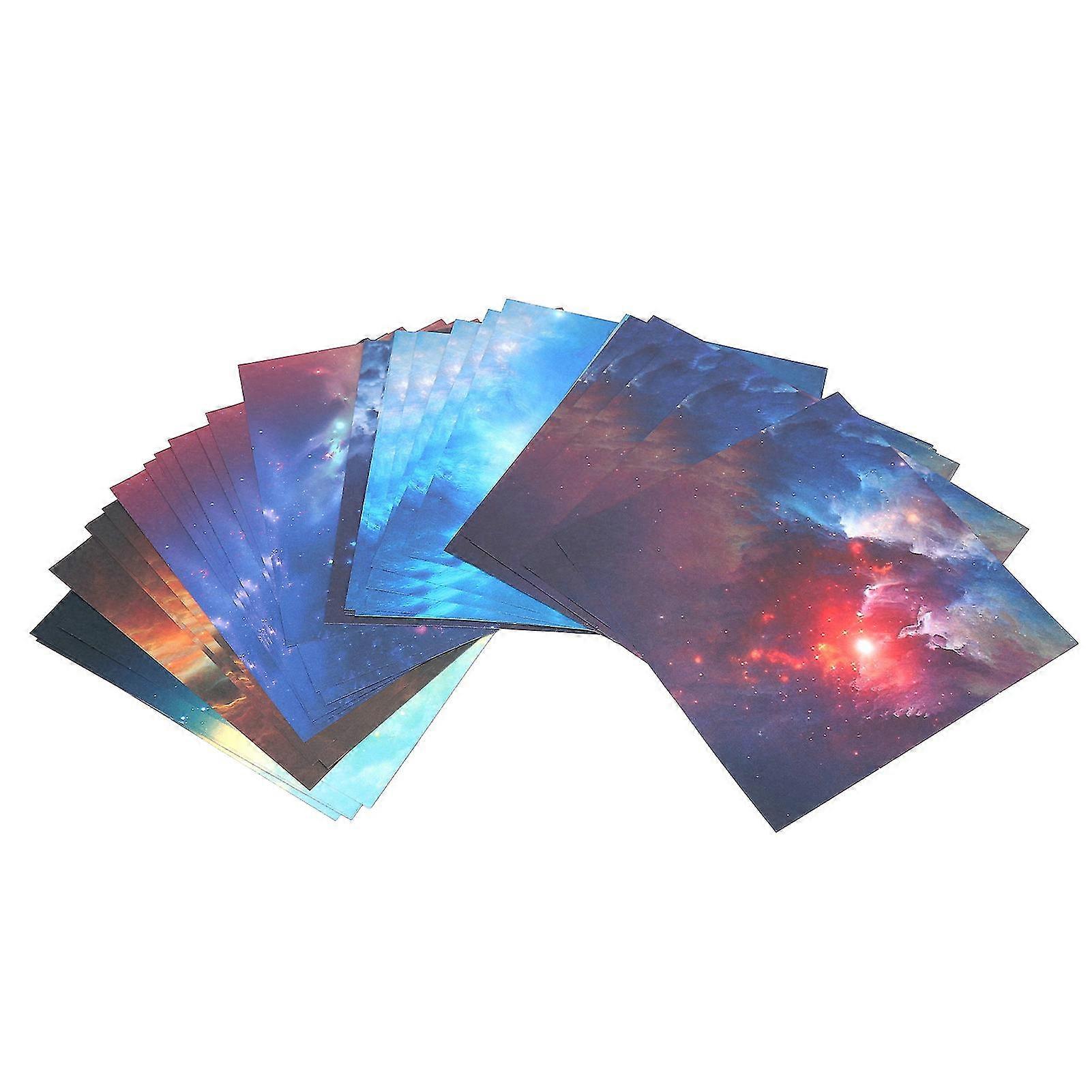 Outer Space Star Pattern Paper for Arts Crafts - 200 Sheets, Double Sided, Folding, DIY School Kids
