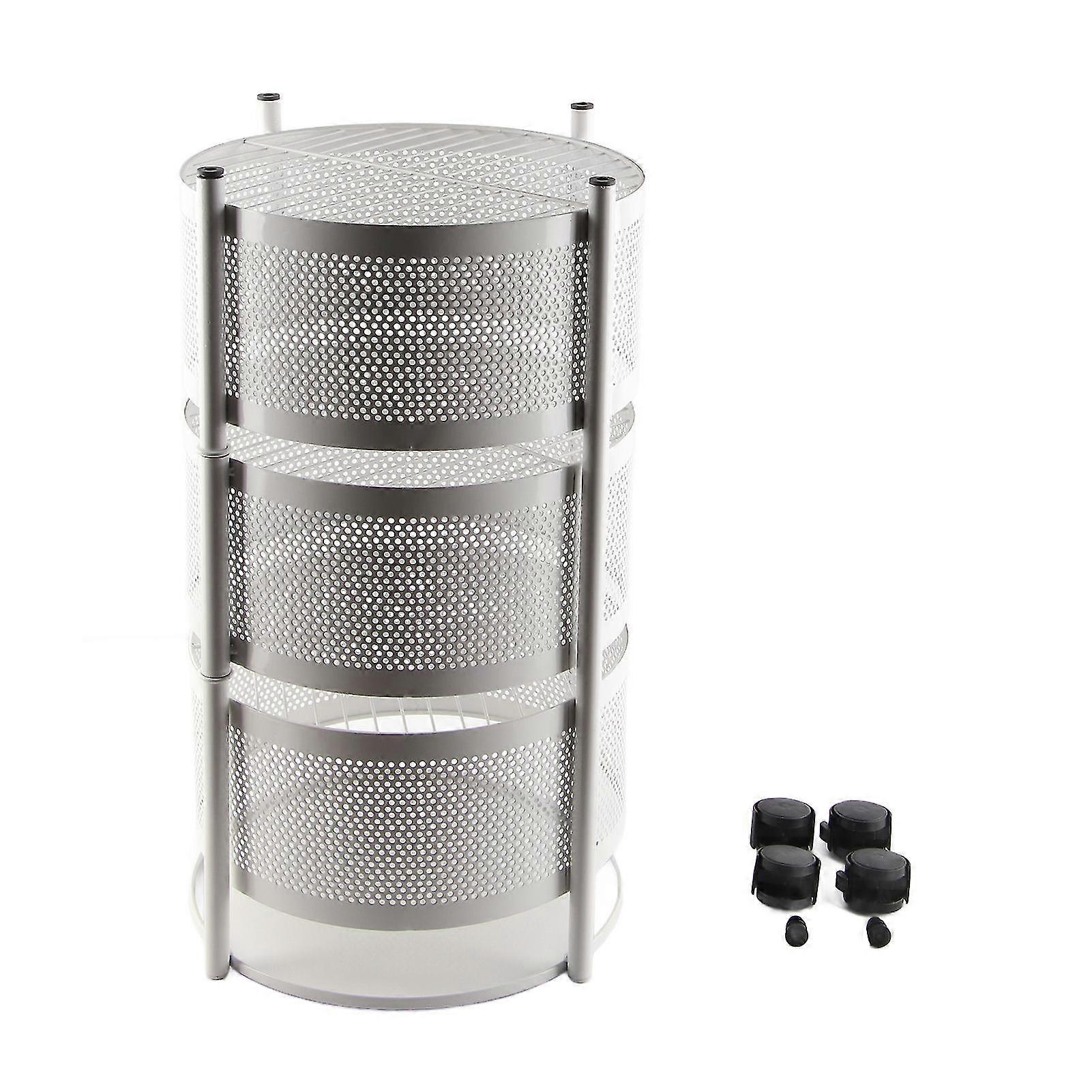 Metal Kitchen Storage Rack with Wheels - 3 Layer, White - for Fruit and Vegetable