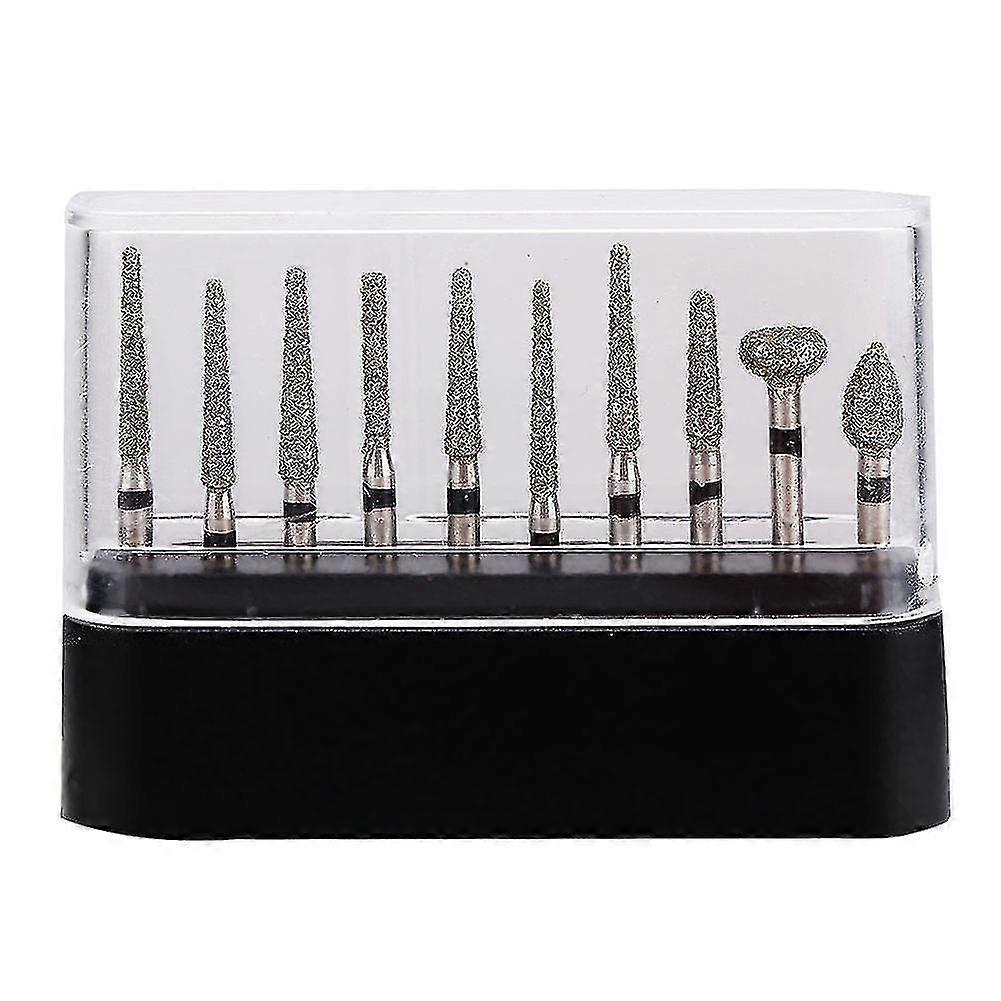 Dental Diamond Burs Set of 10 - FG 1.6mm High Speed Handpiece Emery Bits