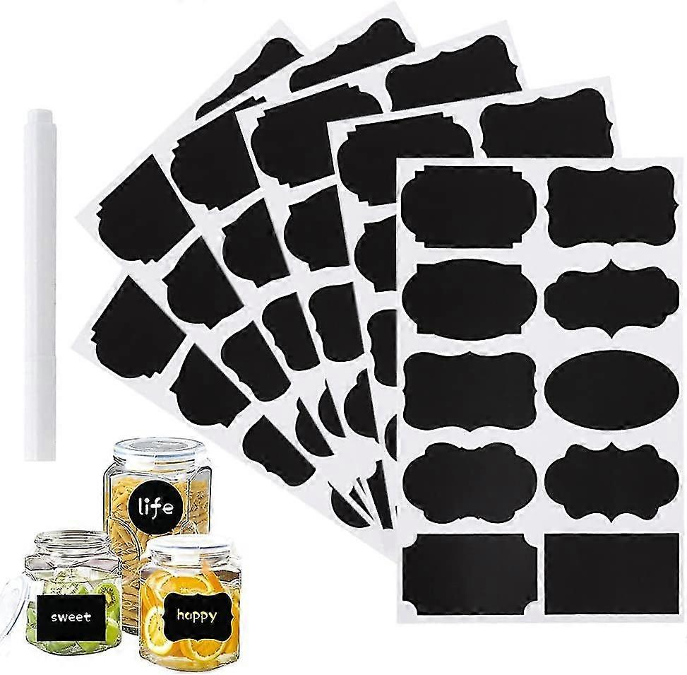 Schwarze Selbstklebende Etiketten, Glasetiketten, Gewrzetiketten Fr Glser, Kreide-Marmeladen-Etiketten, Kreidetafel-Etiketten Fr Einmachglser, Wiederv