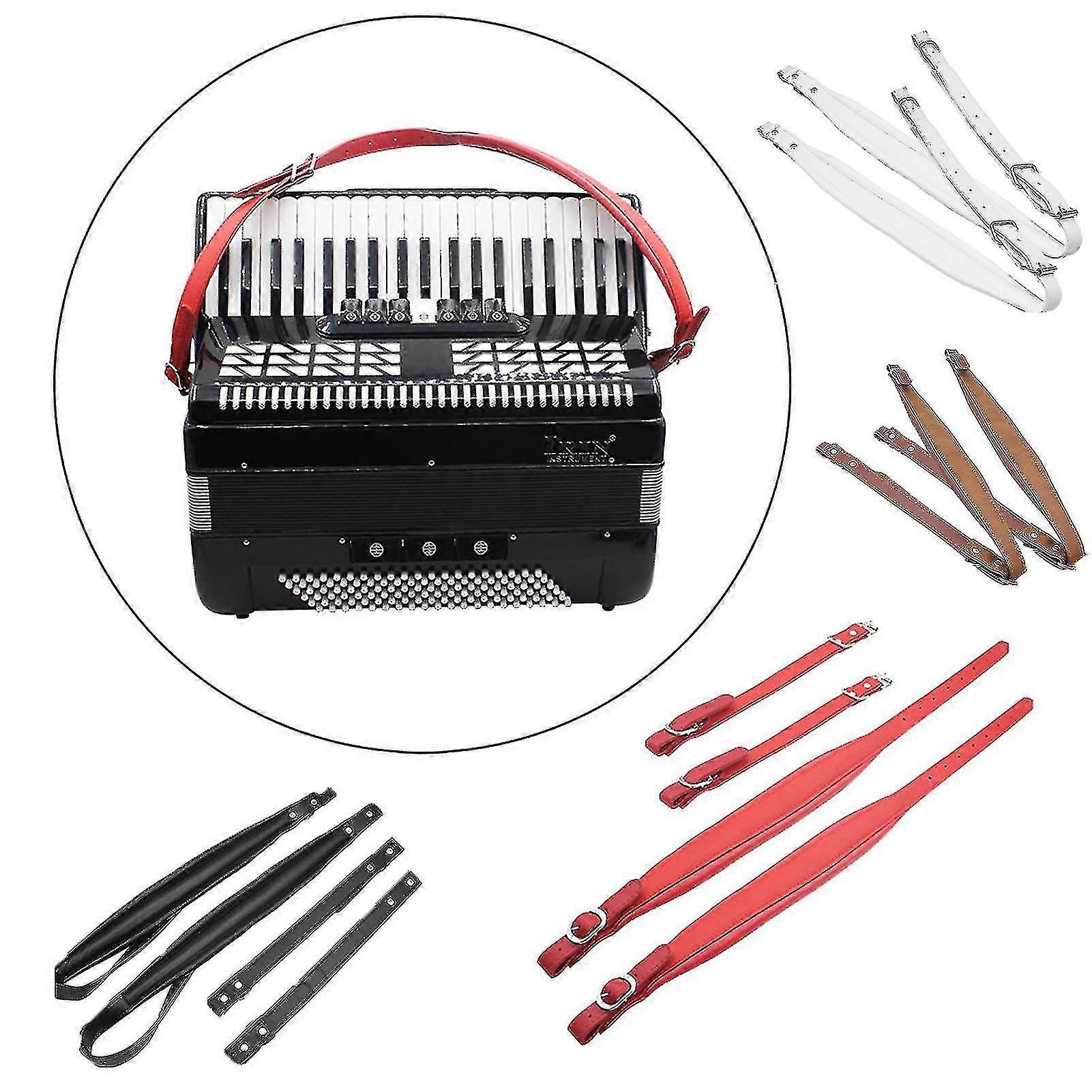 1 Pair Accordion Strap Adjustable Wear-resistant Faux Leather Universal Accordion Shoulder Belt For Home