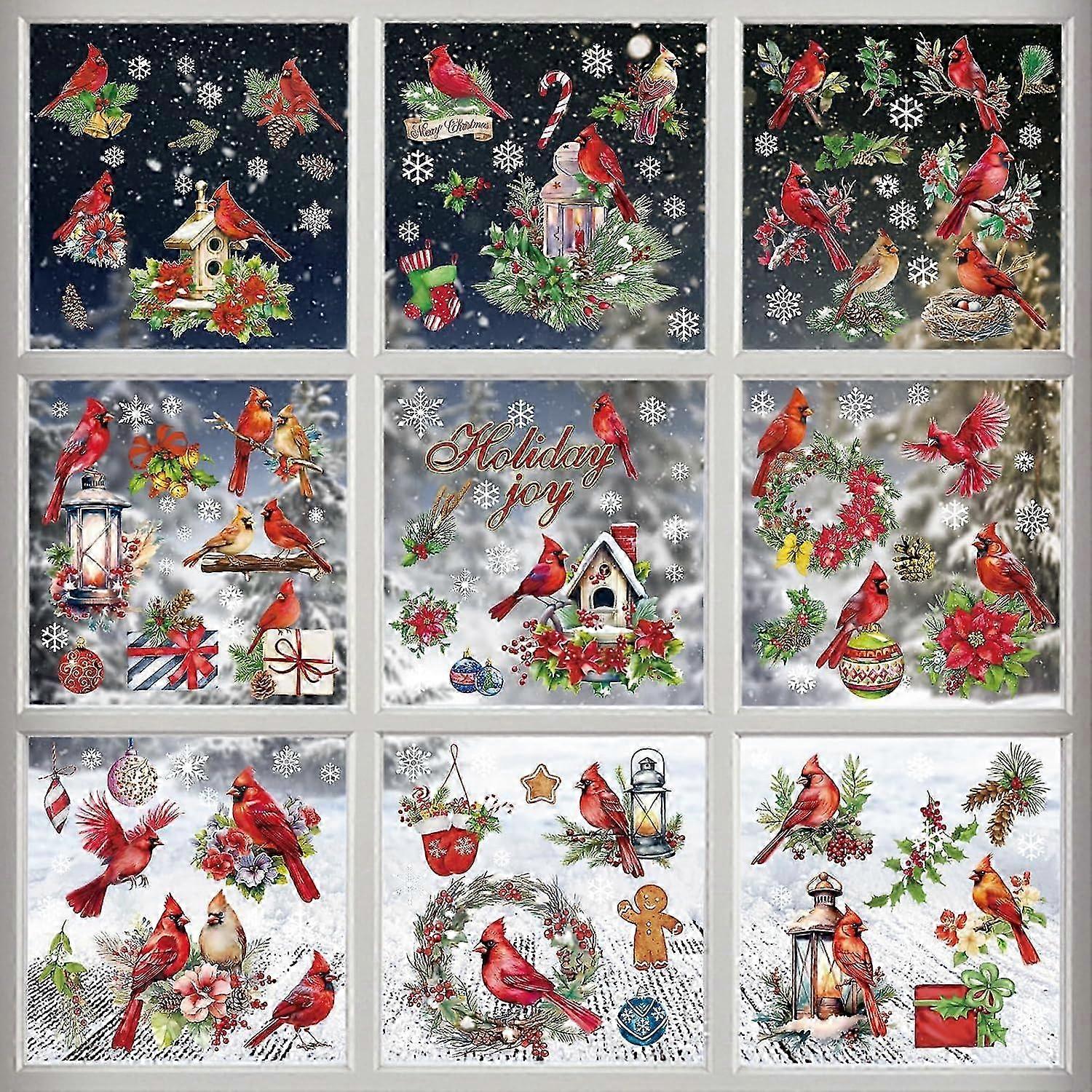 151 PCS Christmas Window Clings, Christmas Window Clings for Glass Windows,