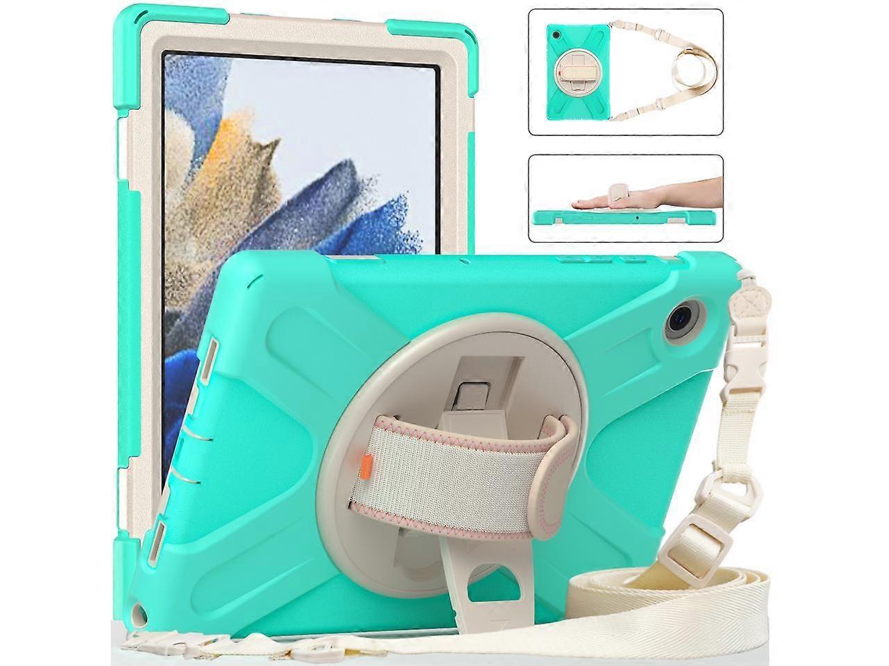 Case for Samsung Galaxy Tab A8 10.5 inch 2022 Case, Heavy Duty Shockproof Protective Cover with 360 Degree Rotatable Stand+ Pencil Holder + Adjustable
