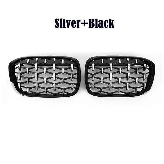 1 Pair Car Front Kidney Grille Racing Grill For BMW X1 F48 F49 2016 2017 2018 2019 Diamond Meteor Style Grills Car Styling