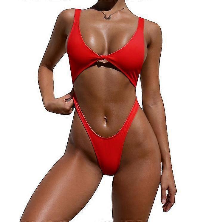 Damen Sexy Einteiler Bikini High Cut String Bademode Banmo
