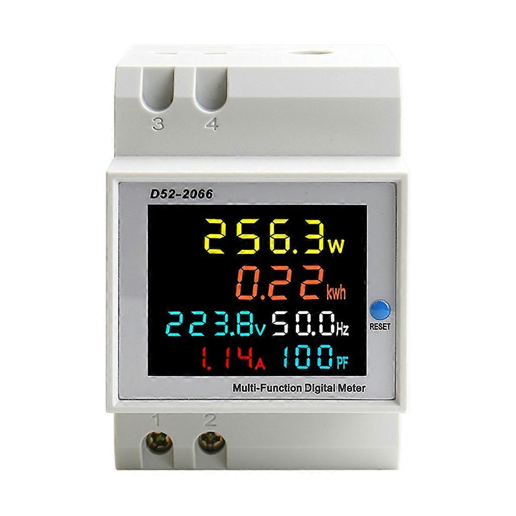 Digital Voltage Current Meter Din Rail Single Phase LED Display Electric Meter