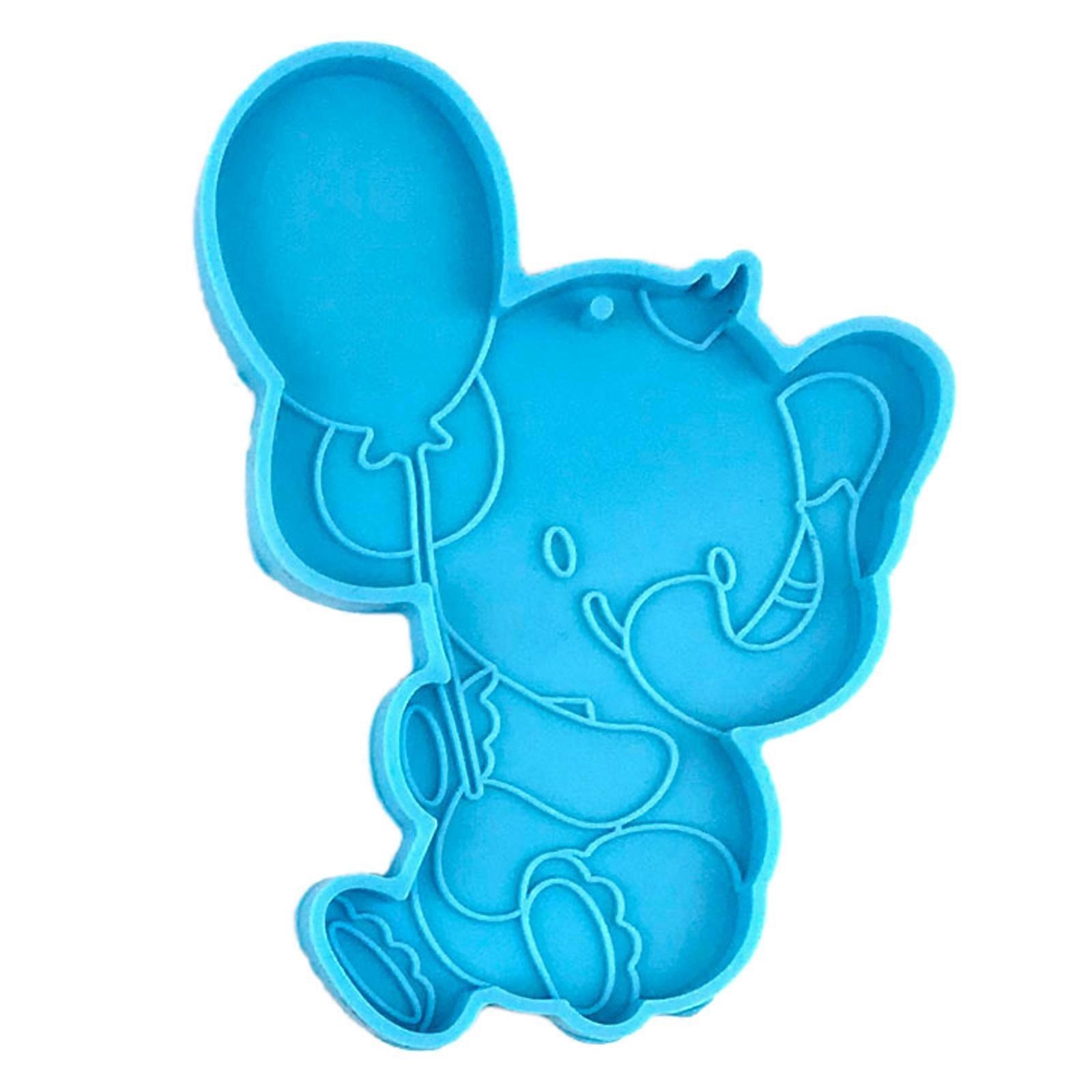 Elephant Keychain Epoxy Resin Decorative Mold with Hole Keyring Pendant Mold