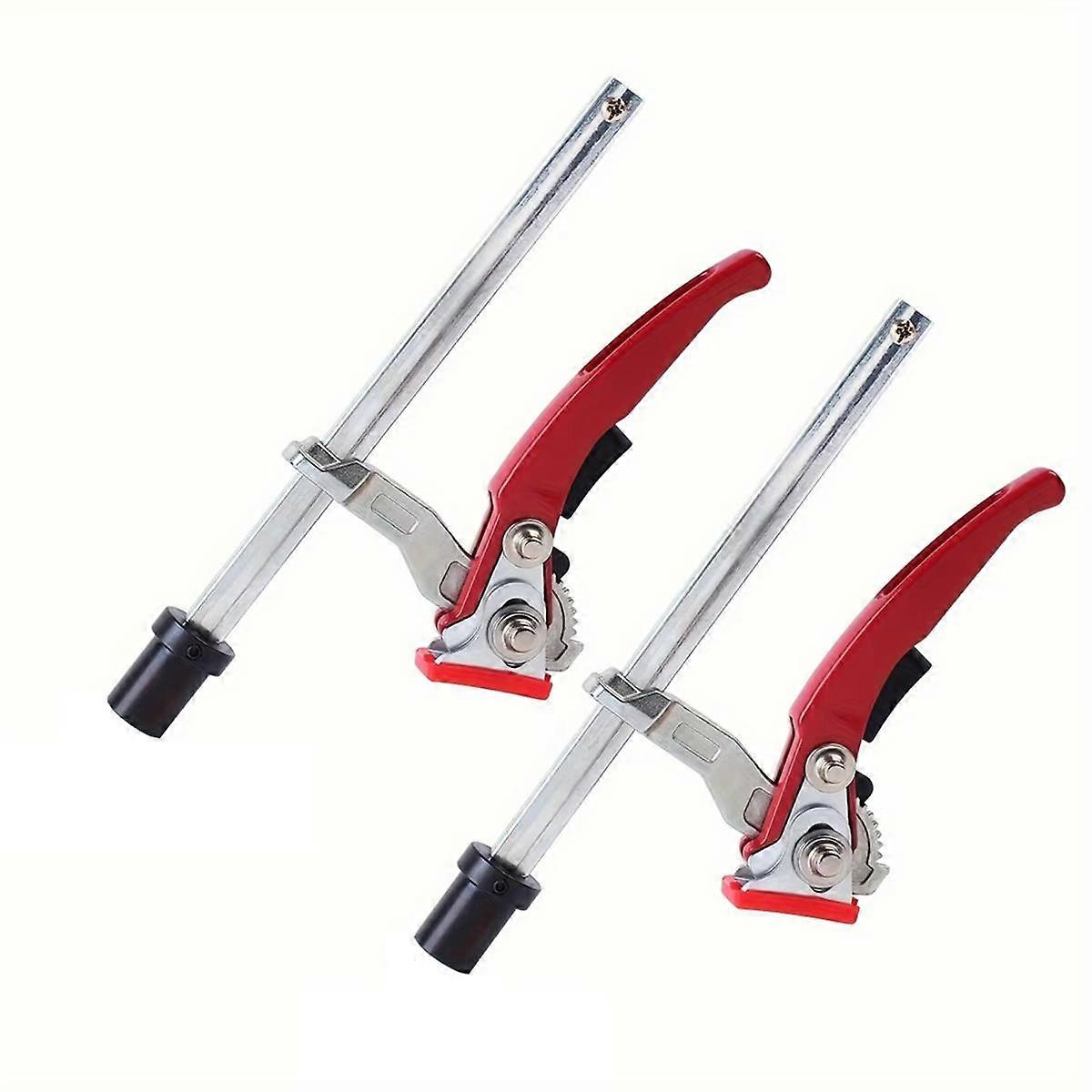 2pcs Desktop Dog Hole Fixing Clamp, Adjustable Steel Table Clamp for Woodworking Workbench Fixing Ratchet F Clamp 20mm