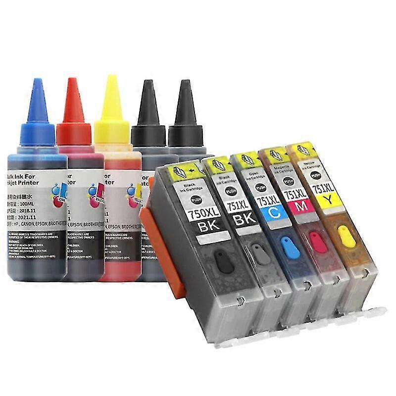 high qualityPgi750 Cli75 Refillable Ink Cartridge For Canon Ip7270 Mg5470 Mx727 Mx927 Mg5570 Mg5670 Mg6470 Ix6770 Ix6870