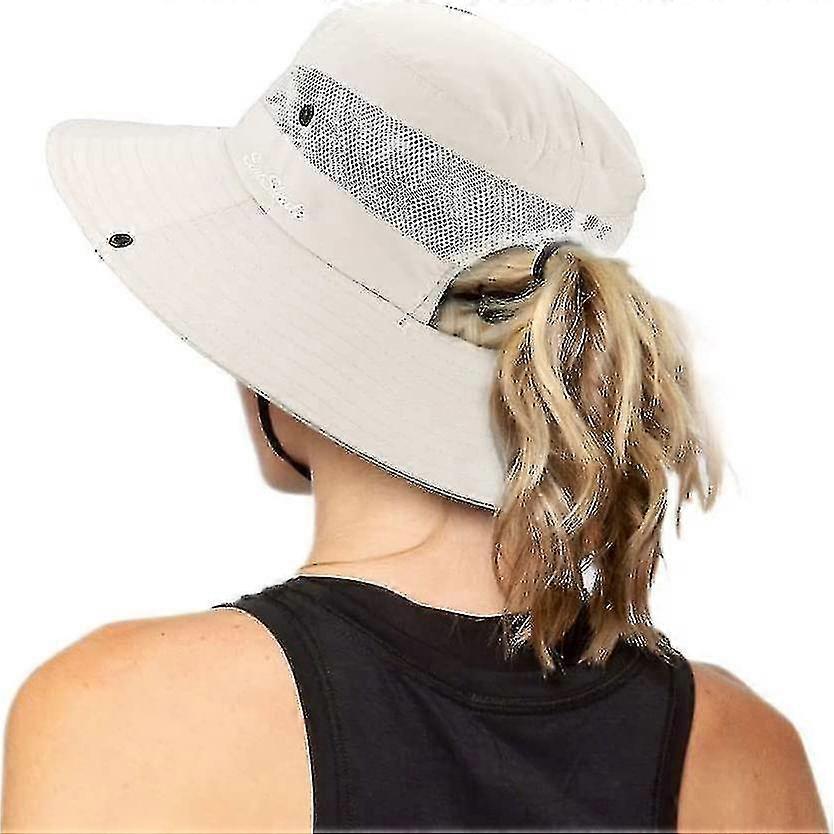 Kvinnors Utomhus UV-skydd Vikbara Solhattar, Mesh Bredbrättad Strandfiske Hatt Tw