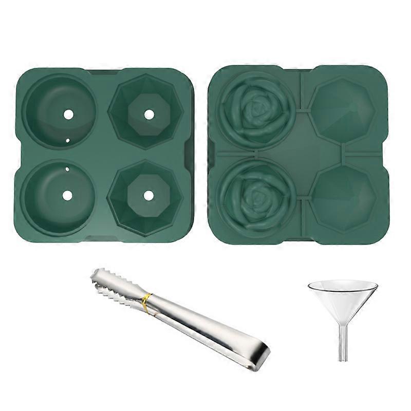 Ice Cube Trays, 4 Grids Diamond Shaped Ice Cube Molds Silicone DIY Freeze Pudding Mould for Cocktail Whisky