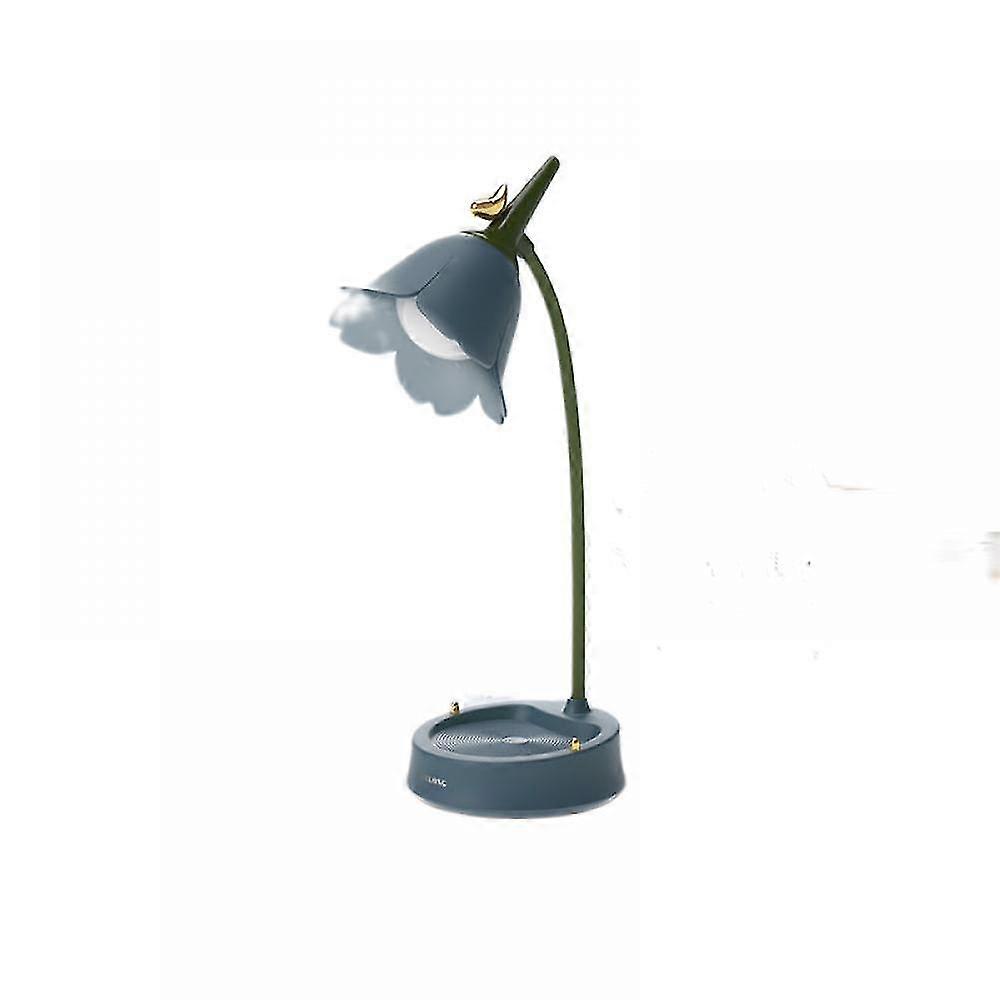 Natural Flower And Bird Touch Lamp Three-color Temperature Minimalist Design Safe And Practical Suitable For Children's Room Safety Material(blue)